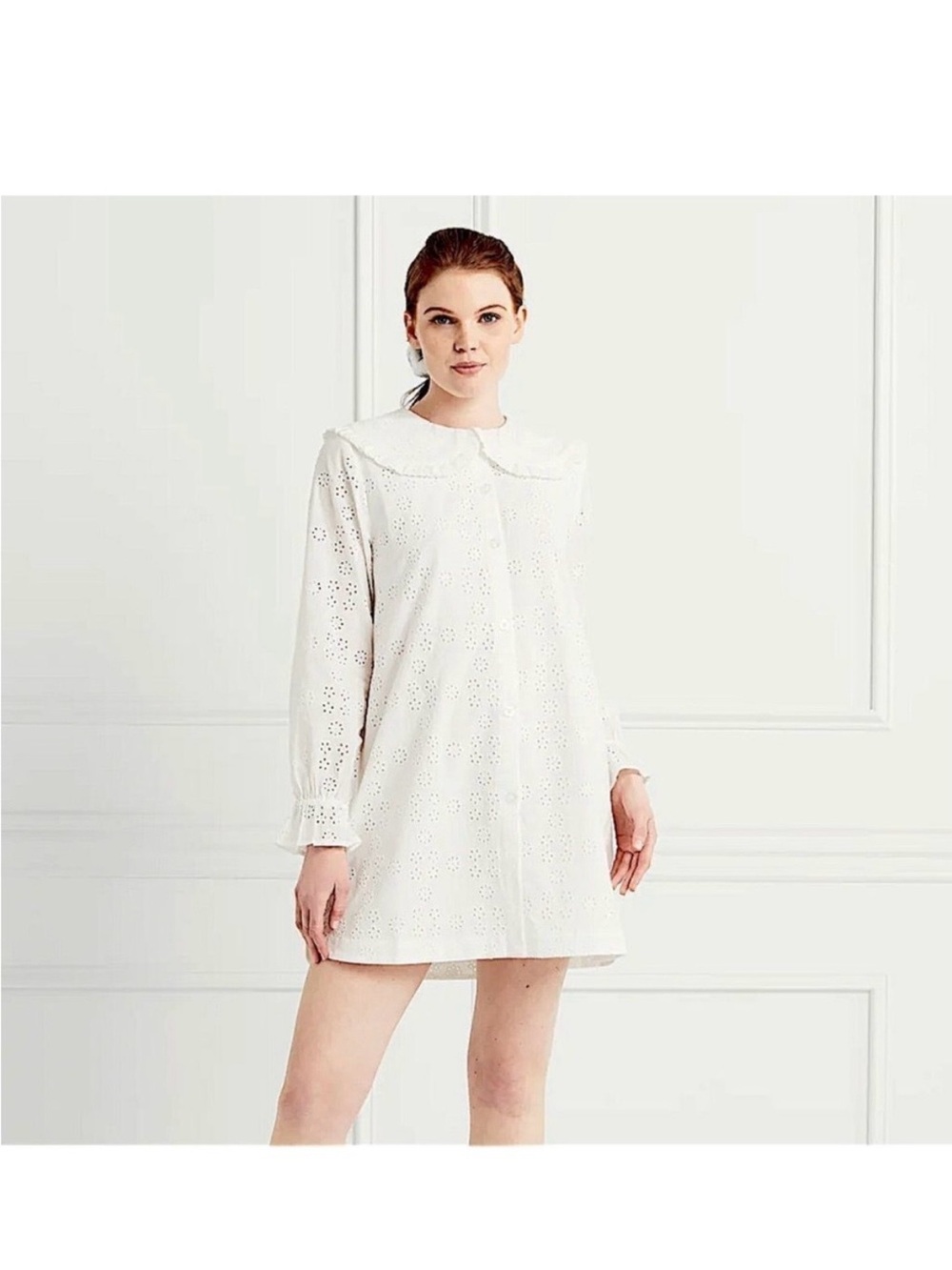 HILL HOUSE white The Eyelet Evelyn Dress